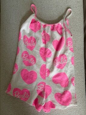 Zara Barbie Pink Heart Terry Tank Romper
